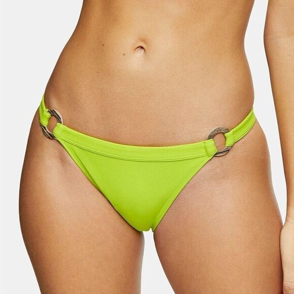 Topshop NWT Strap Ring High Leg Bikini Bottoms Lime Green Size 8 - Picture 1 of 6